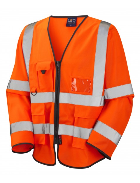 Leo Superior Class 3 Wrafton Sleeved Waistcoat - Orange Clothing